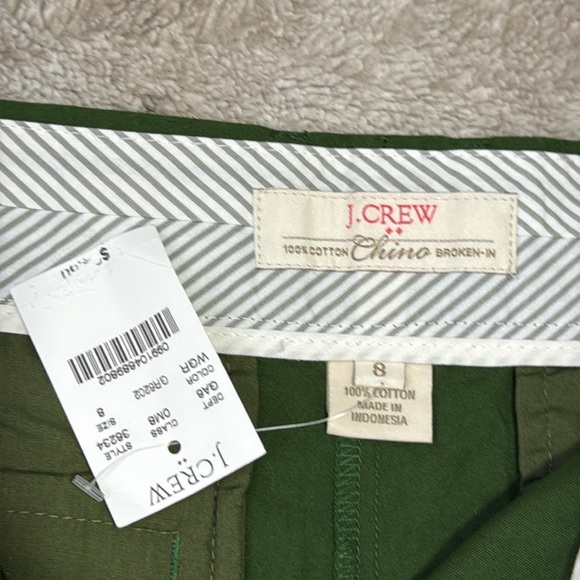 NWT! J.Crew olive green khaki shorts size 8 preppy academia gorpcore wanderlust - Picture 9 of 10